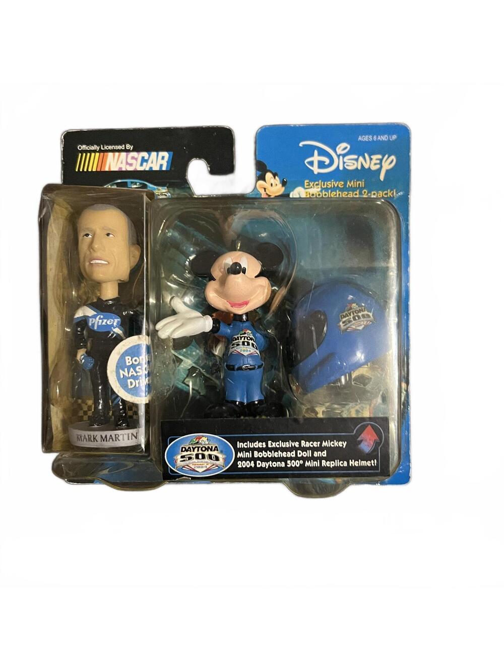 NASCAR Daytona 500 Mini Bobblehead 2-Pack with Disney Mickey and Mark Martian